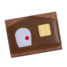 Portefeuille compact à fermeture éclair avec suffisamment-brun