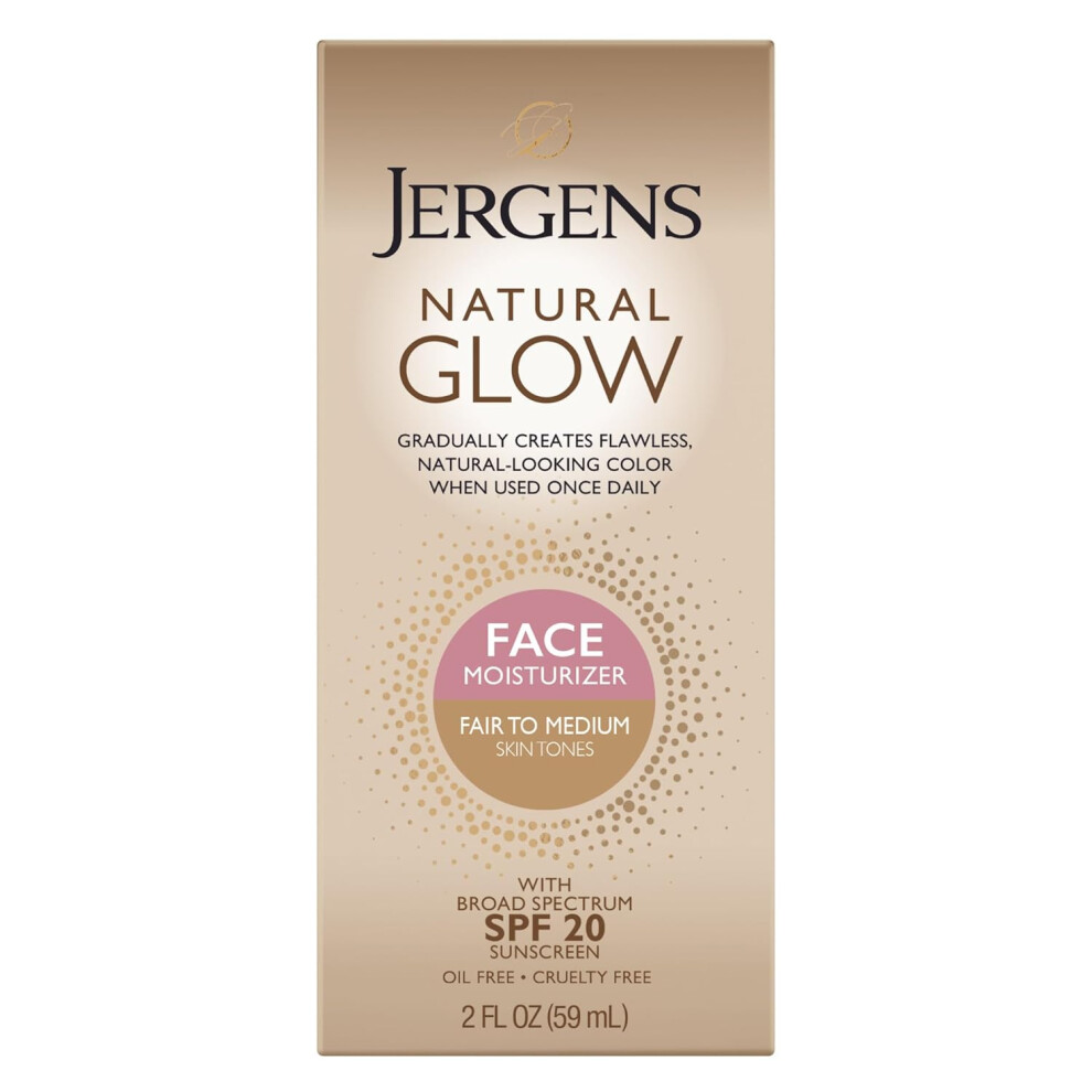 Jergens Natural Glow Daily Facial Moisturizer, Fair To Med 2 Fl Oz (59 Ml)
