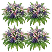 4 stuks nep groen plant plastic bloemen bruidsboeket voor binnen