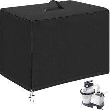 Copertura per pompa da piscina, scatola tecnica per pompa da piscina, protezione esterna impermeabile 420D, nera, 84 x 61 x 86 cm