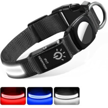 Collare di sicurezza impermeabile regolabile, ricaricabile, riflettente con luce nera, per animali domestici, taglia 39-55 cm.