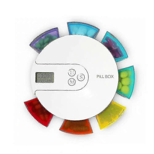 Automatic Pill Dispenser with 7 Days Electronic Medication Manager,7 Colors TY