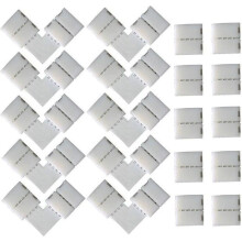 10 kpl 4-nastaisia LED-kulmaliittimiä 10 mm:n SMD 5050 RGB LED-nauhalle, valkoinen