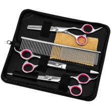 Kit di forbici professionali per la toelettatura di animali domestici, forbici per cani in acciaio inossidabile per la cura del pelo degli animali