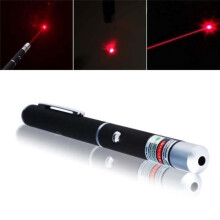 Punainen laserosoitinkynä, kirkas säde, toimii kahdella AAA-paristolla, kevyt metallirunko