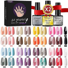Nail Gel Polish Kit Soak Off UV Nails Manicure Varnish Set Semi Permanent Nail Art Gels Lacquer Gift Box 22