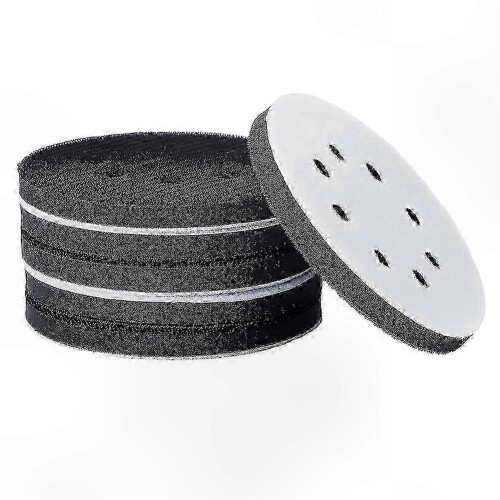 6PCS 5 Inch(125mm) 8-Hole Soft Sponge Interface Pad for Sanding Pads and Hook&Loop Sanding Discs for Edition 0627