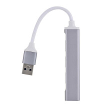 USB 3.0 -keskitin 4-porttinen minikokoinen kannettava kompakti metallinen harmaa sovitin kannettaville ja pöytätietokoneille