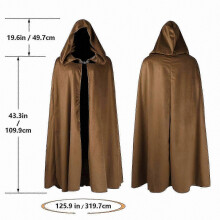 (one size, brown) Medieval Velvet Cloak with Suede Trim, Halloween Cape, Gothic Costume
