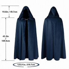 (one size, blue) Medieval Velvet Cloak with Suede Trim, Halloween Cape, Gothic Costume