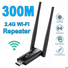 USB WiFi -toistin 300 Mbps 2,4 GHz Musta Langaton Signaalinvahvistin Koti- ja Toimistokäyttöön