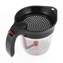 Kitchen Fat Separator with Strainer and Bottom Release for Oil and Soup Residue Filtering