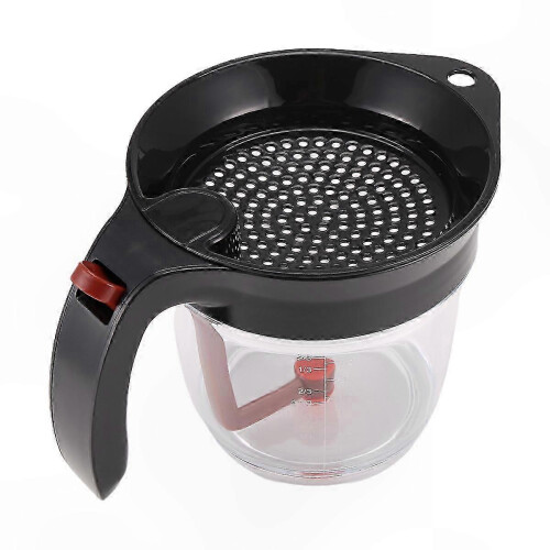 Kitchen Fat Separator with Strainer and Bottom Release for Oil and Soup Residue Filtering