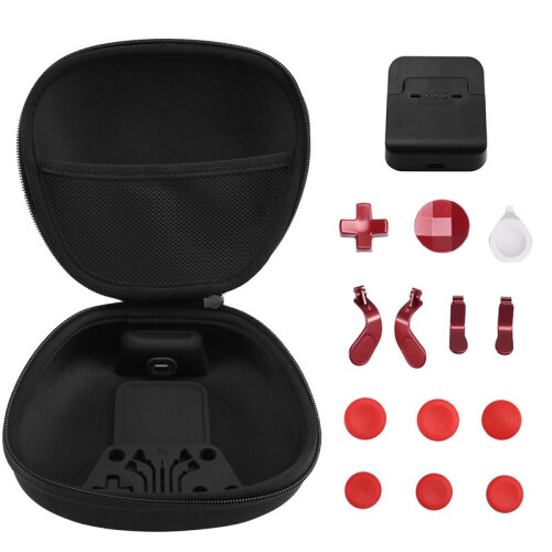 Complete Component Pack for  One Elite Series 2 Elite Edition Controller Metal Button Bag Charger Set Red
