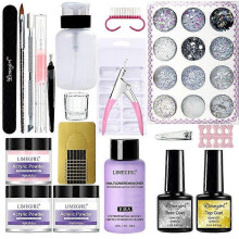 Nail Acrylic Powder Set for Crystal Carved Flower Manicure Acrylic Liquid Powder Kit 3
