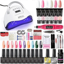 (ZH182-1) Poly Nail Gel Set for Nail Extensions Gel Nail Polish Set With LED Nail Dryer Manicure Set Kit