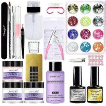 Nail Acrylic Powder Set for Crystal Carved Flower Manicure Acrylic Liquid Powder Kit 2