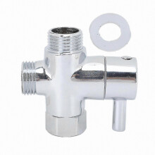 (Electroplate) 3 Way G1/2 Shower Diverter Valve Copper Shower Arm Diverter Valve For Hand Held Showerhead