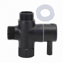 (Black) 3 Way G1/2 Shower Diverter Valve Copper Shower Arm Diverter Valve For Hand Held Showerhead