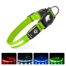 Ladattava vedenpitävä LED-koiranpanta, vilkkuva turvapanta pienille ja keskikokoisille koirille, vihreä, pituus 39-55 cm