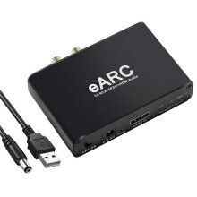HDMI eARC ARC - optinen RCA 3,5 mm:n äänimuunnin, 5.1/7.1-kanavainen, 24-bittinen 192 kHz:n lähtö