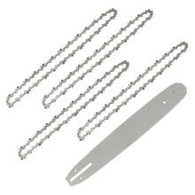 Barra guida per motosega da 35 cm con 4 catene, 52 maglie motrici, passo 3/8", spessore 0,05", 1,3 mm