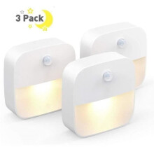 Paquete de 3 apliques de pared LED de luz blanca cálida con sensor de movimiento para pasillos y escaleras.