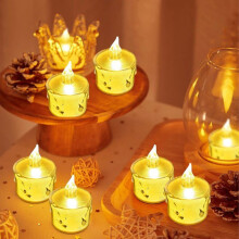 24 candele tealight a LED senza fiamma, alimentate a batteria, finte candele elettriche per decorazioni di feste, matrimoni e festa della mamma.