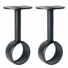 Staffe per asta per tende con viti, montaggio a soffitto in acciaio inox nero opaco, 32 mm, 2 pezzi