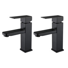2X Bathroom Sink Faucet, Hot and Cold Water Basin Faucet, Matte Black