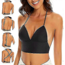 (L) Low Back Bras For Women - Seamless Wire Free Bralette Backless Bras