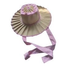 Handwoven Straw Hat Pleated Sun Hat Woven Hat for Outdoor Beach