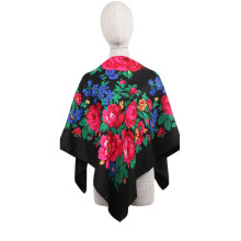 Polyester sjaal met decoratieve franjes Multifunctionele-Zwart
