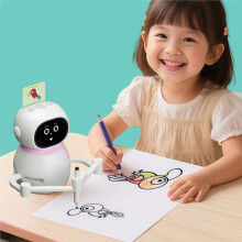 Clock Version Wonderful Companion Drawing Robot AI Early Education Toy Speaker for Children with 150 Card
