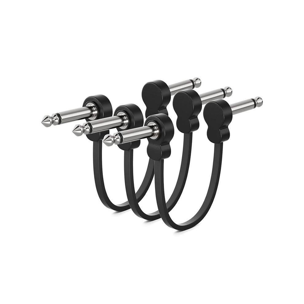 3 Pack Guitar Patch Cables, Right-Angle Flat Patch Cable Pedal Board Cable, Guitar Pedal Accessories 6032950621909
