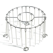 Air Fryer Grill Skewer Rack, Stainless Steel BBQ Kabob Set, 24Vertical Meat Skewers with Round Hanging