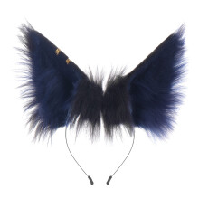 Harige Anime Beest Oor Hoofdband Realistische Wolf Oor-Blauw