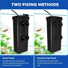 Turtle Tank Filter 74GPH, Low Water Level Turtle Tank 3.5W Fish Tank Aquarium Filters for Tanks  to 15 Gallons US Plug