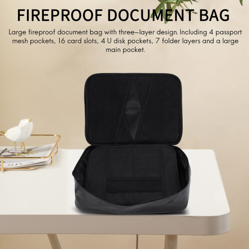 Fireproof Document Storage Lock Bag,Carry Wallet,Multi-Layer Portable Document Storage,Suitable for Important Documents 2
