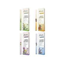 f 4 Packs Herbal Diffuser Air Fresheners Pen Bundles for Fresh Breath, Body Care Air Fresheners Pen with Mullein, Thyme, Guarana, Green