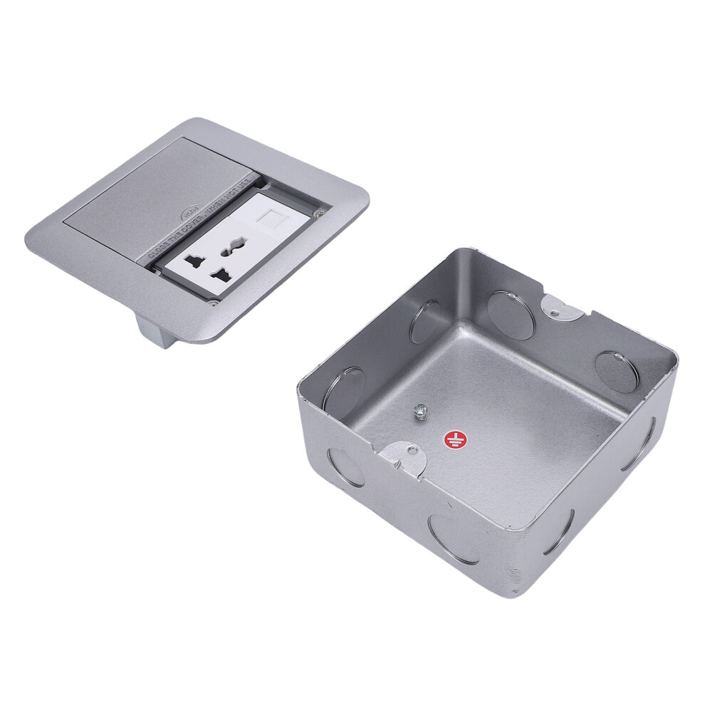 Desktop Power Strip 4000W With Rj45 Ports Silver