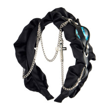 Trendy Punk Chain Headband Soft Comfortable For Long-Black