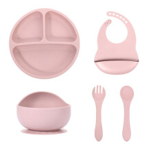 Baby Feeding Set, with Strong Suction, Silicone Tableware, Used to Hold Solid Food.