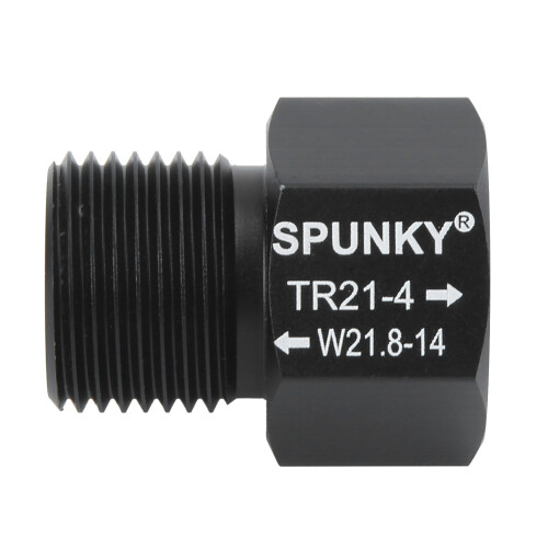 Black CO2 Cylinder Thread Adapter, TR21x4 Female