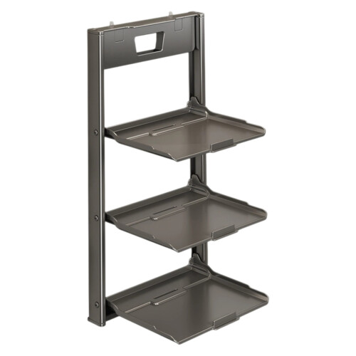 Foldable Wall Mounted Kitchen Storage Rack with 3 Layer-grey
