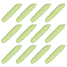12 STKS TPE Broodworm Kunstaas met Glow-functie voor-Bonengroen