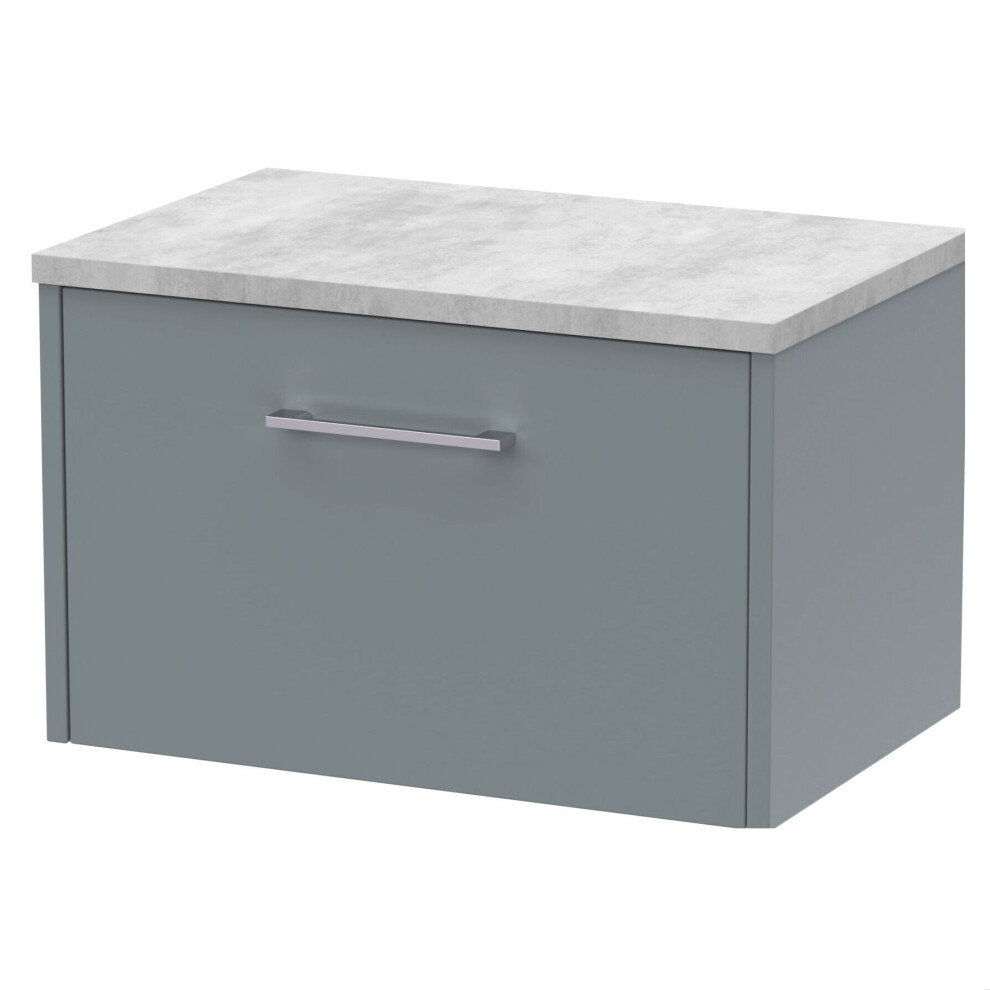 Balterley Winshill Contemporary 1 Drawer Wall Hung Vanity Unit With Laminate Worktop, 600Mm Grey