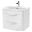 Balterley Balterley Wave Modern Bathroom Wall Hung 2 Drawer Thin Edge Vanity Unit Basin, Gloss White, 590mm 1