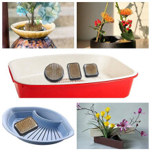 12 Stuks Japanse Ikebana Kenzan Kit voor Bloemsierkunst, 2,4 Inch Rond, 1,6 Inch Vierkant, 2,1 Inch X 1,4 Inch Rechthoek en 1 Inch Rond
