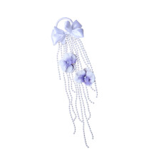 Wasserfall-Perlen, weiße Phalaenopsis-Seide, Hochzeit,-Lila